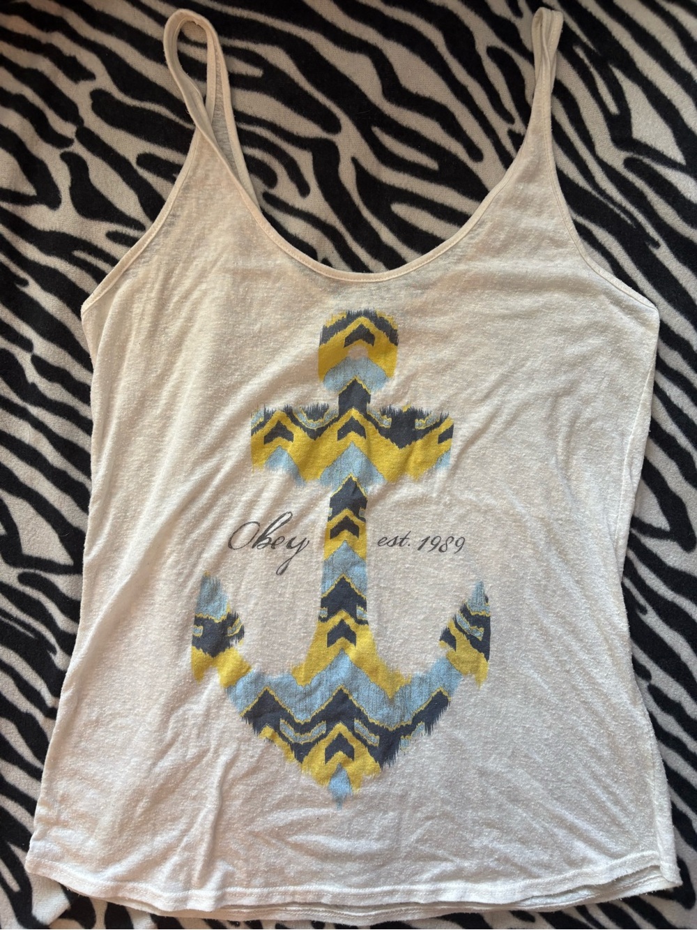 Obey anchor tank top medium